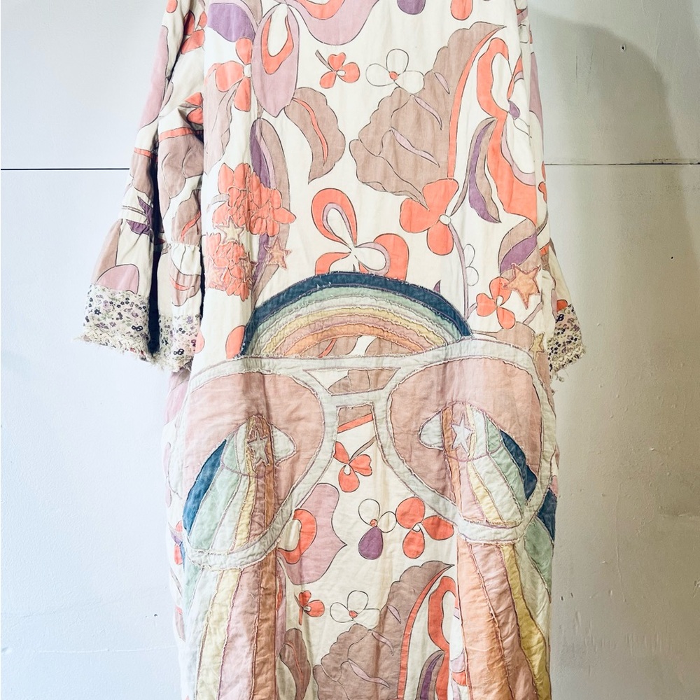 Magnolia Pearl Rainbow Vision Cotton Double Sided Coat / Kimono one Size NWT